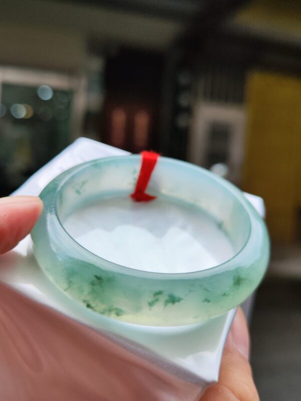 天然緬甸玉A貨 放光玻璃種正圈寬版手鐲