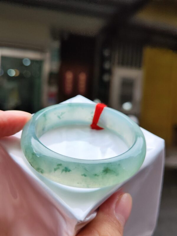 天然緬甸玉A貨 放光玻璃種正圈寬版手鐲