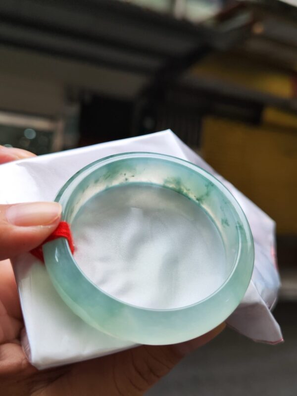 天然緬甸玉A貨 放光玻璃種正圈寬版手鐲