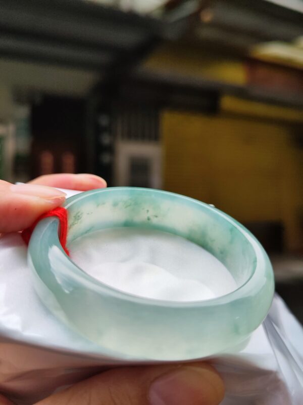 天然緬甸玉A貨 放光玻璃種正圈寬版手鐲