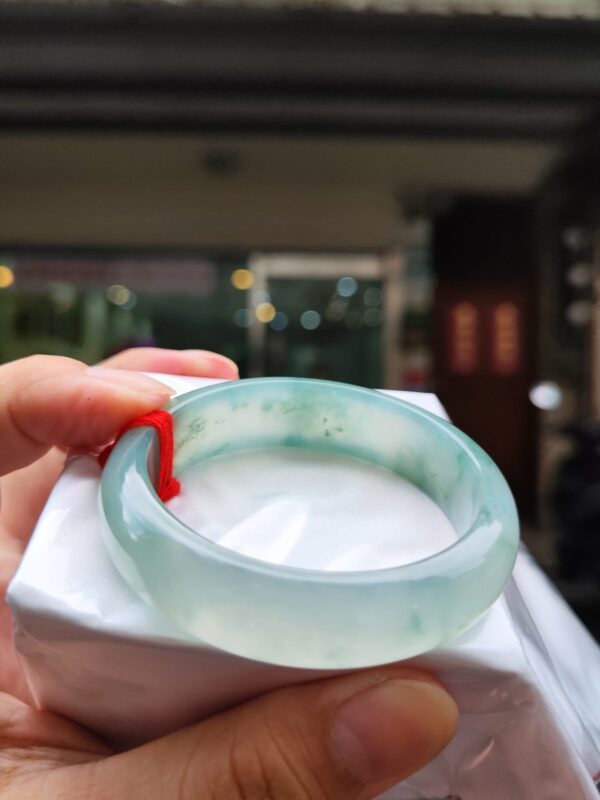 天然緬甸玉A貨 放光玻璃種正圈寬版手鐲