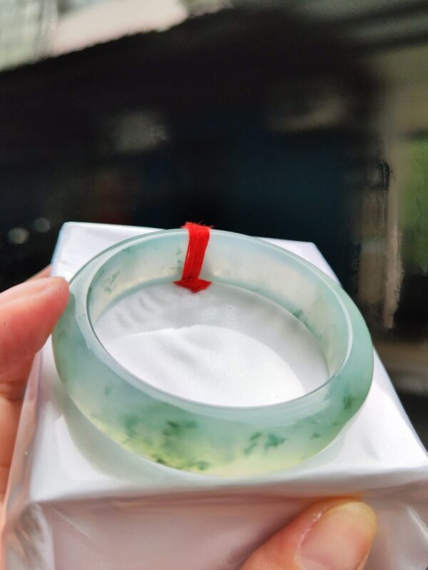 天然緬甸玉A貨 放光玻璃種正圈寬版手鐲