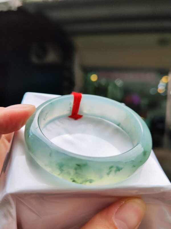 天然緬甸玉A貨 放光玻璃種正圈寬版手鐲