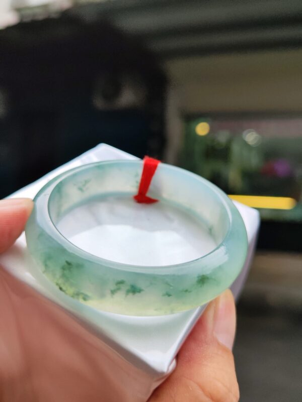 天然緬甸玉A貨 放光玻璃種正圈寬版手鐲