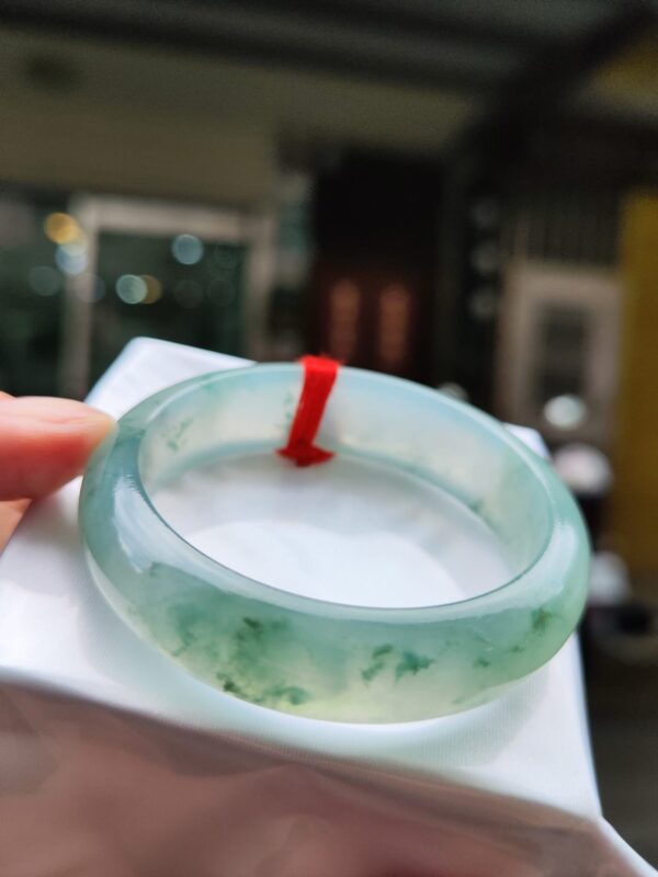 天然緬甸玉A貨 放光玻璃種正圈寬版手鐲