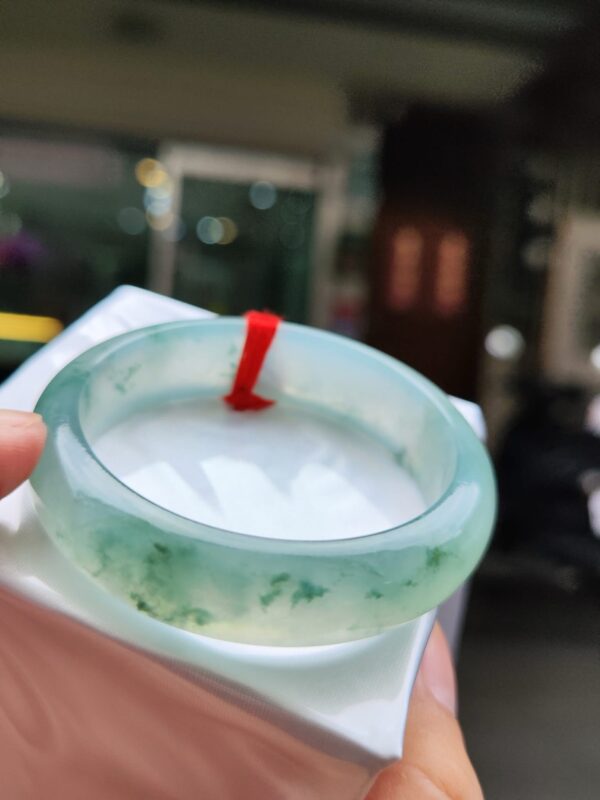 天然緬甸玉A貨 放光玻璃種正圈寬版手鐲