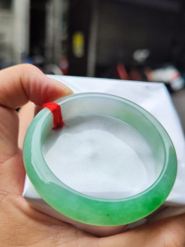 img_0639-2 天然緬甸玉A貨 冰芙蓉種飄陽綠正圈手鐲