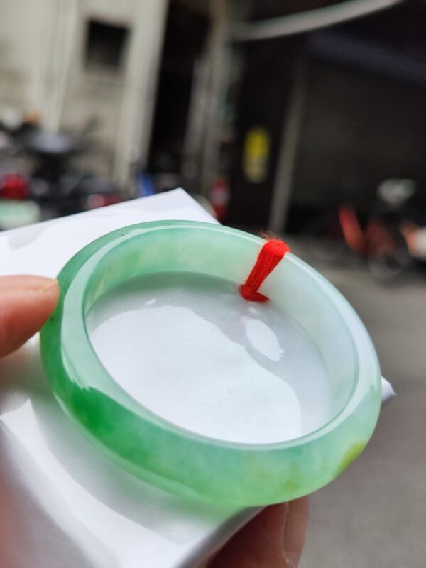 img_0643-2 天然緬甸玉A貨 冰芙蓉種飄陽綠正圈手鐲