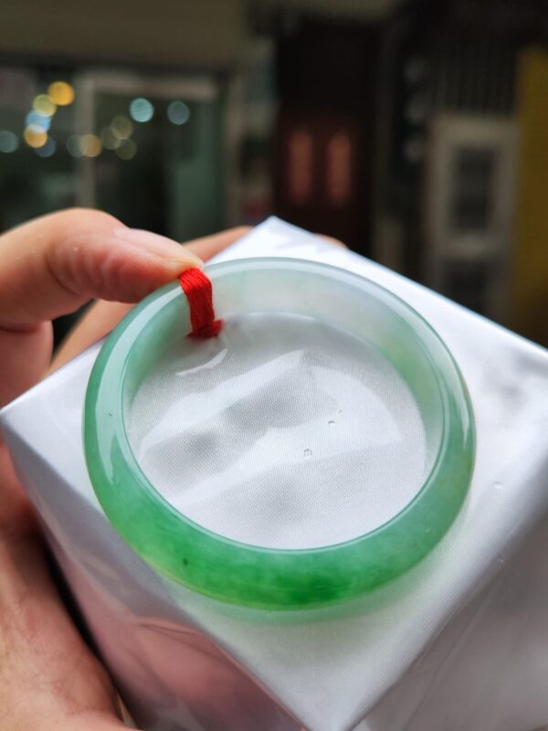 img_0646-2 天然緬甸玉A貨 冰芙蓉種飄陽綠正圈手鐲