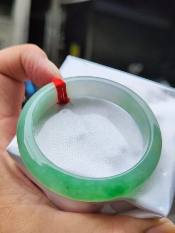 img_0650 天然緬甸玉A貨 冰芙蓉種飄陽綠正圈手鐲