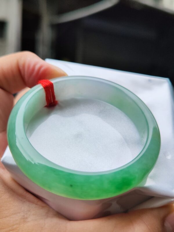 img_0652 天然緬甸玉A貨 冰芙蓉種飄陽綠正圈手鐲