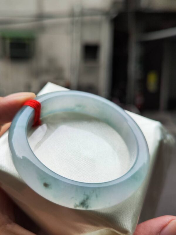 天然緬甸玉A貨 冰芙蓉種飄花正圈手鐲