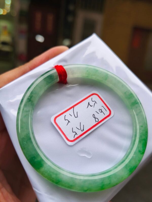 img_0747 天然緬甸玉A貨 冰種飄綠花正圈手鐲