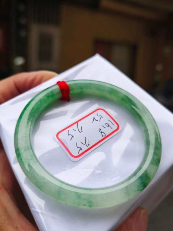 img_0751 天然緬甸玉A貨 冰種飄綠花正圈手鐲