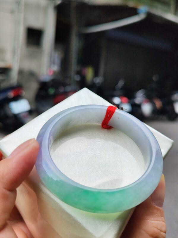 天然緬甸玉A貨｜四喜濃紫羅蘭春彩正圈厚庄手鐲