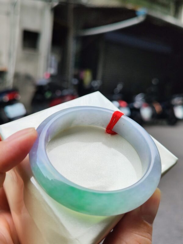 天然緬甸玉A貨｜四喜濃紫羅蘭春彩正圈厚庄手鐲