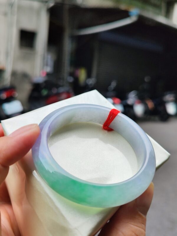 天然緬甸玉A貨｜四喜濃紫羅蘭春彩正圈厚庄手鐲