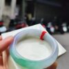 天然緬甸玉A貨｜四喜濃紫羅蘭春彩正圈厚庄手鐲