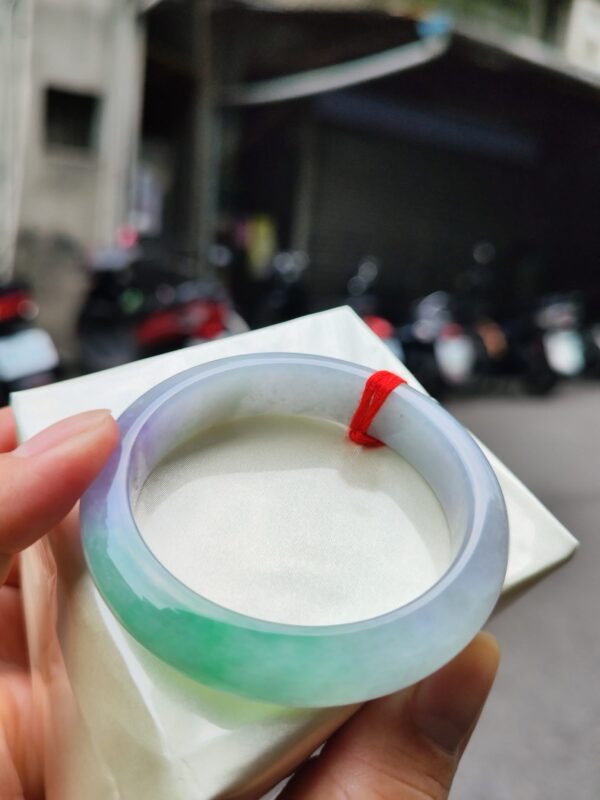 天然緬甸玉A貨｜四喜濃紫羅蘭春彩正圈厚庄手鐲