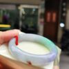天然緬甸玉A貨｜四喜濃紫羅蘭春彩正圈厚庄手鐲