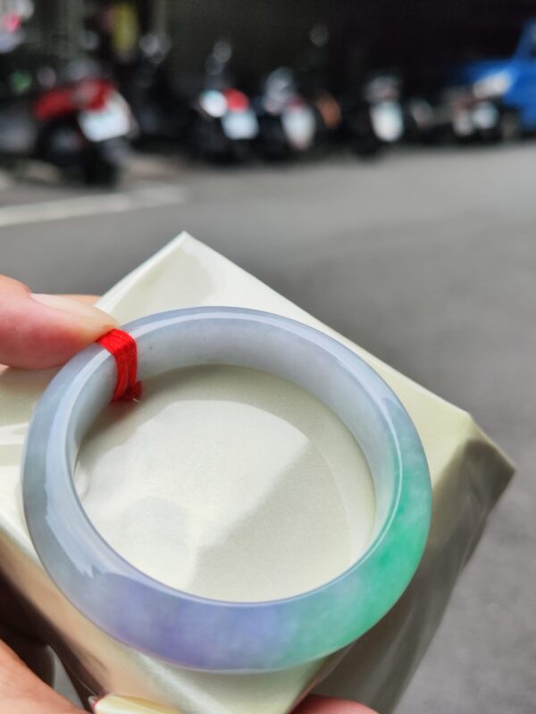 天然緬甸玉A貨｜四喜濃紫羅蘭春彩正圈厚庄手鐲
