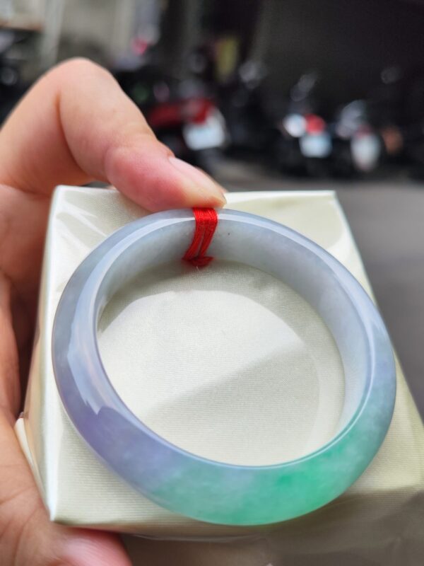 天然緬甸玉A貨｜四喜濃紫羅蘭春彩正圈厚庄手鐲
