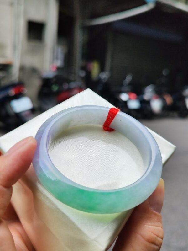 天然緬甸玉A貨｜四喜濃紫羅蘭春彩正圈厚庄手鐲