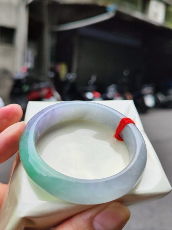 天然緬甸玉A貨｜四喜濃紫羅蘭春彩正圈厚庄手鐲