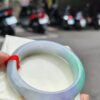 天然緬甸玉A貨｜四喜濃紫羅蘭春彩正圈厚庄手鐲