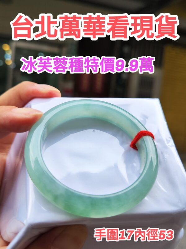 天然緬甸玉A貨
冰芙蓉種｜飄綠花正圈手鐲