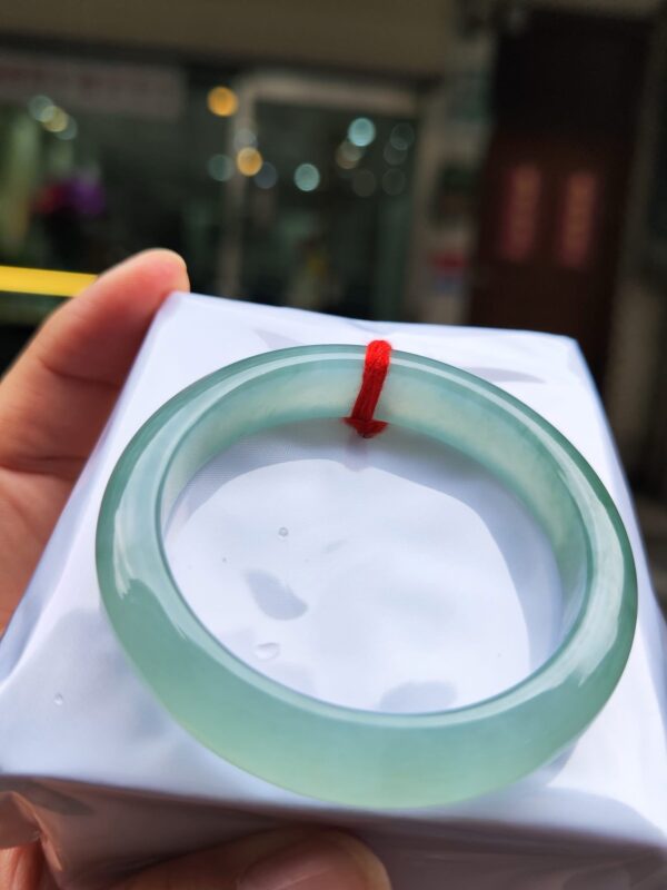 天然緬甸玉A貨
冰芙蓉種｜飄綠花正圈手鐲