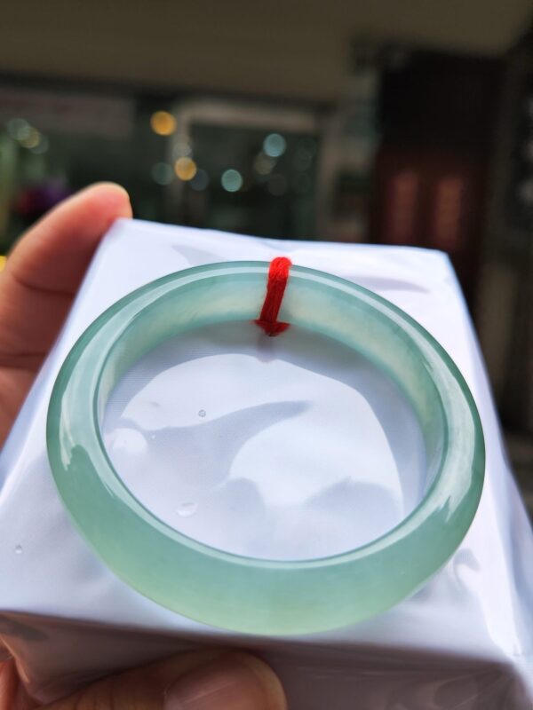 天然緬甸玉A貨
冰芙蓉種｜飄綠花正圈手鐲