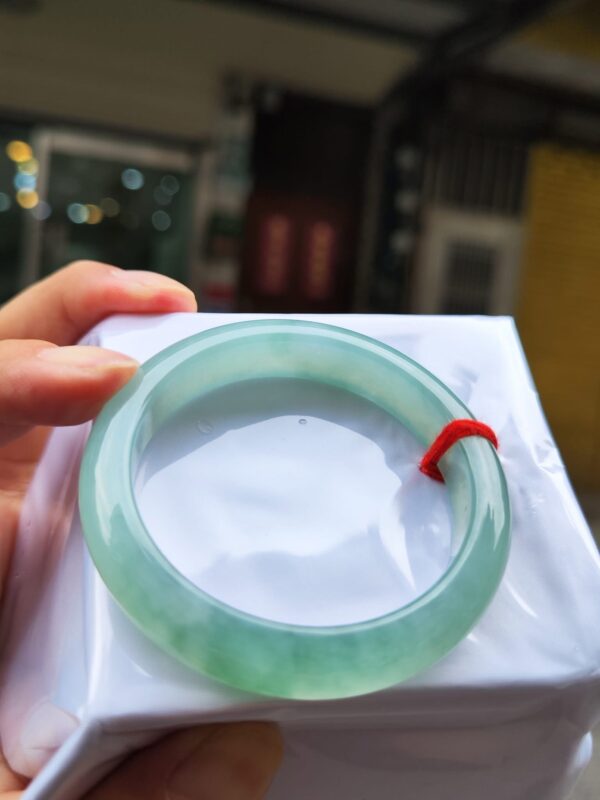天然緬甸玉A貨
冰芙蓉種｜飄綠花正圈手鐲