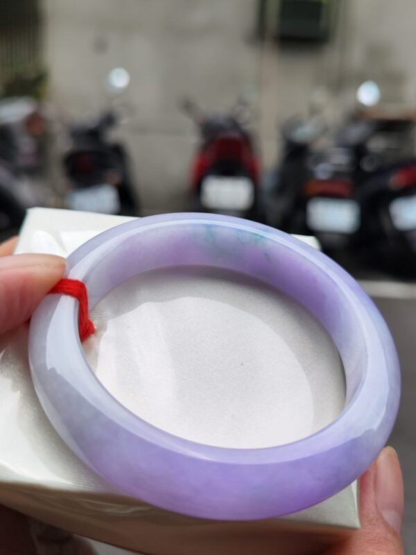 天然緬甸玉A貨
濃紫羅蘭｜正圈厚庄手鐲