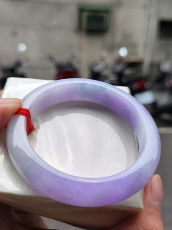 天然緬甸玉A貨
濃紫羅蘭｜正圈厚庄手鐲