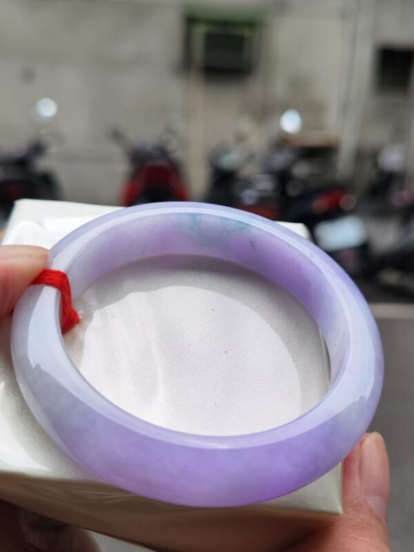 天然緬甸玉A貨
濃紫羅蘭｜正圈厚庄手鐲