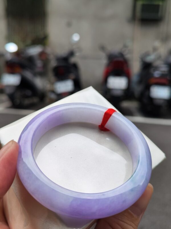 天然緬甸玉A貨
濃紫羅蘭｜正圈厚庄手鐲