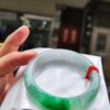天然緬甸玉A貨
飄綠花｜正圈手鐲