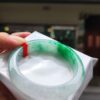 天然緬甸玉A貨
飄綠花｜正圈手鐲