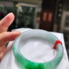 天然緬甸玉A貨
飄綠花｜正圈手鐲