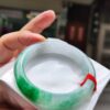 天然緬甸玉A貨
飄綠花｜正圈手鐲