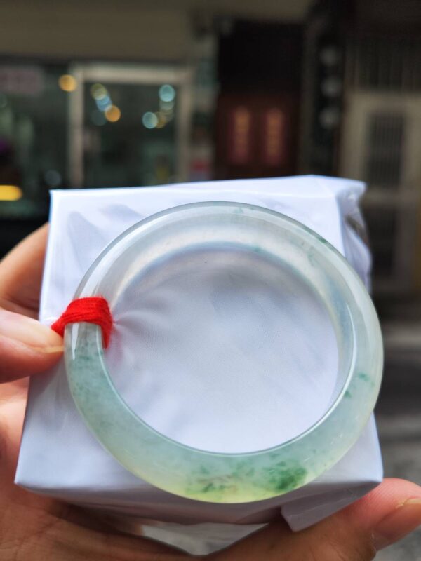 天然緬甸玉A貨｜頂級放光玻璃種飄花正圈手鐲