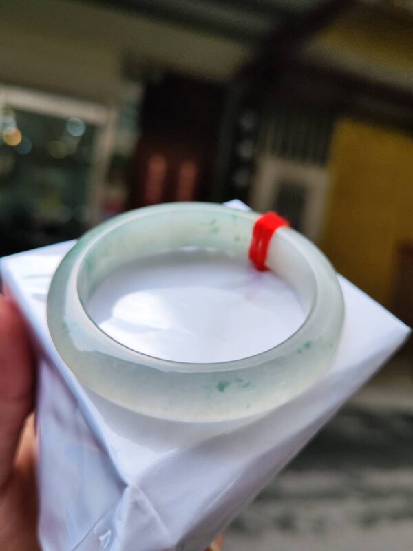 天然緬甸玉A貨｜頂級放光玻璃種飄花正圈手鐲