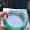 天然緬甸玉A貨 辣陽綠正圈厚庄手鐲