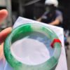 天然緬甸玉A貨 辣陽綠正圈厚庄手鐲