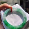 天然緬甸玉A貨 辣陽綠正圈厚庄手鐲