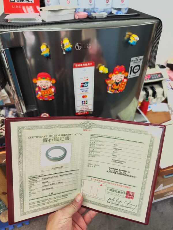 💎 天然緬甸玉A貨 放光玻璃種正圈手鐲 💎