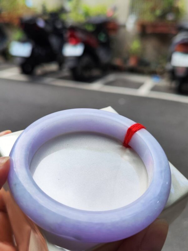 天然緬甸玉A貨 濃紫羅蘭厚庄正圈手鐲