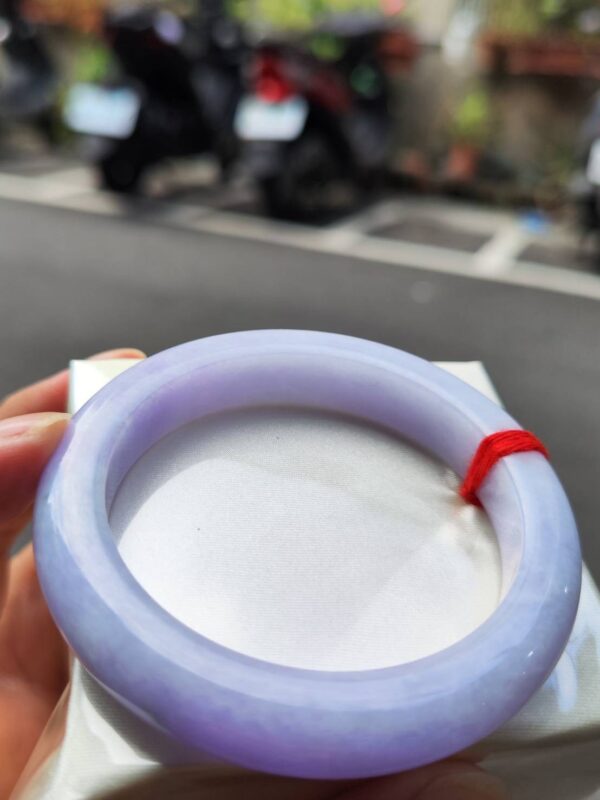 天然緬甸玉A貨 濃紫羅蘭厚庄正圈手鐲
