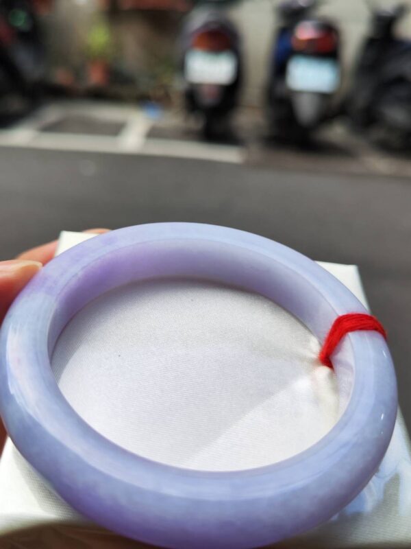 天然緬甸玉A貨 濃紫羅蘭厚庄正圈手鐲